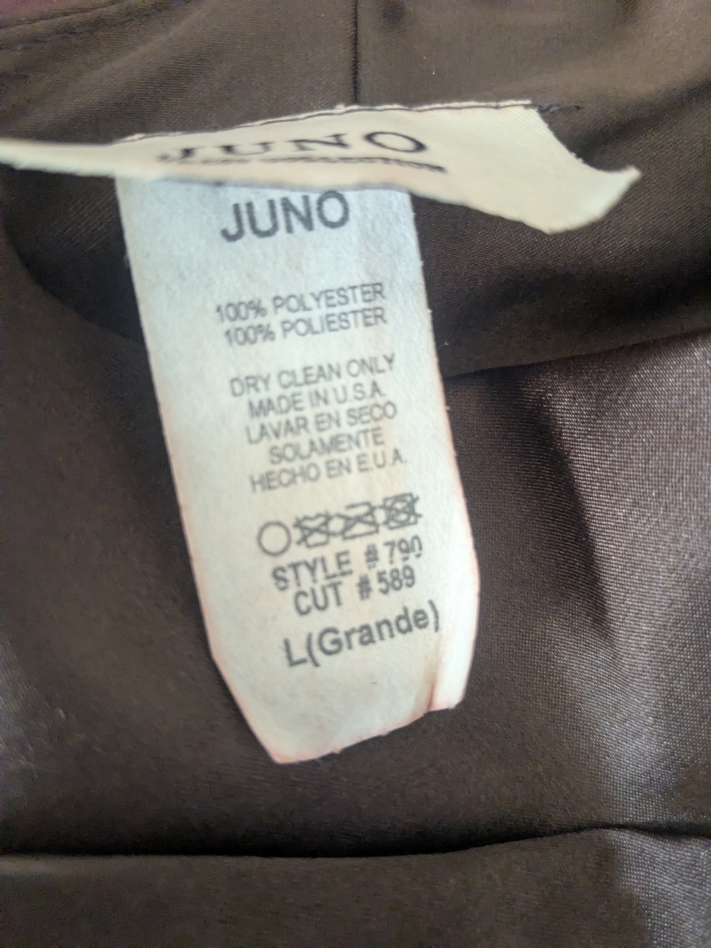 Vintage Juno Strapless Satin Gown Warm Brown Formal Dress with Shawl - Picture 11 of 12